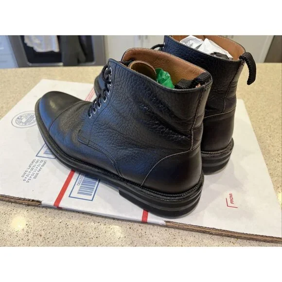 TAFT Jack Boot Men's US 7 EU 40 Black Leather Cap Toe Boots Made In Spain EUC - Picture 6 of 13